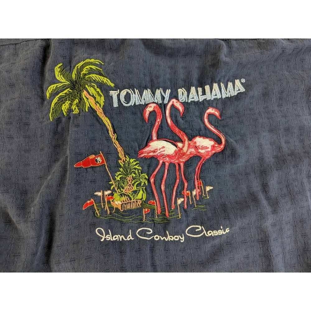 VINTAGE TOMMY BAHAMA SHIRT ISLAND COWBOY CLASSIC XXL SILK SHORT SLEEVE